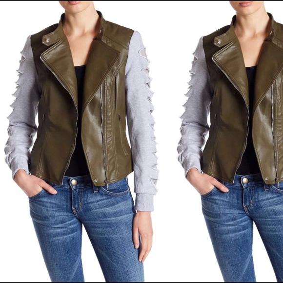 NWT-BNCI by Blanc Noir Faux Leather Moto Jacket - Picture 3 of 5